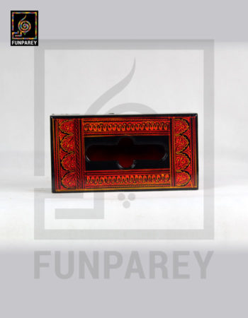 Wooden Tissue Box With Lacquer Art