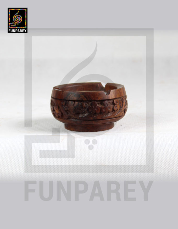 Hand Carved Wooden Ash Tray