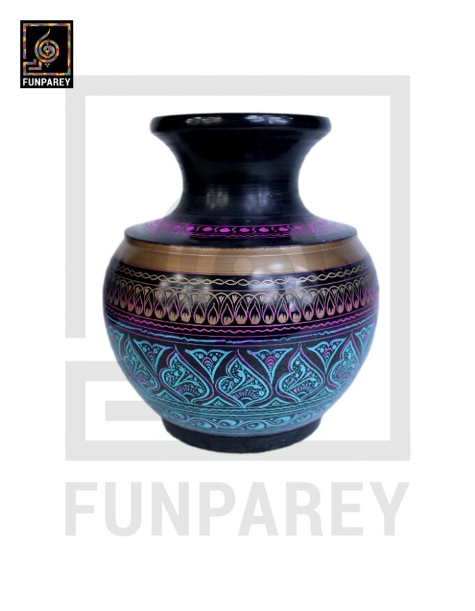 Wooden Vessel 7" with Nakshi Art - Image 5
