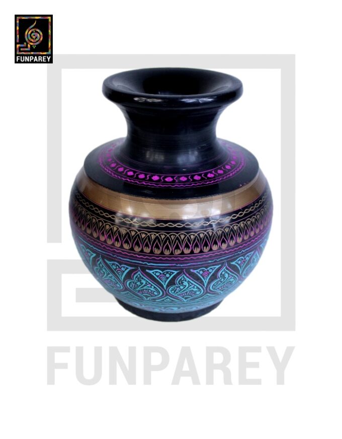 Wooden Vessel 7" with Nakshi Art - Image 8