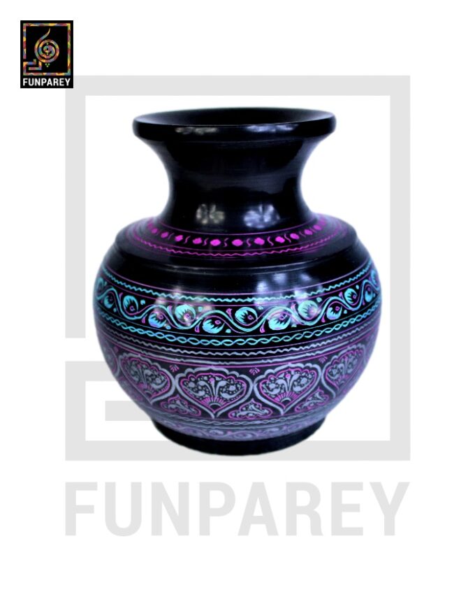 Wooden Vessel 7" with Nakshi Art - Image 7