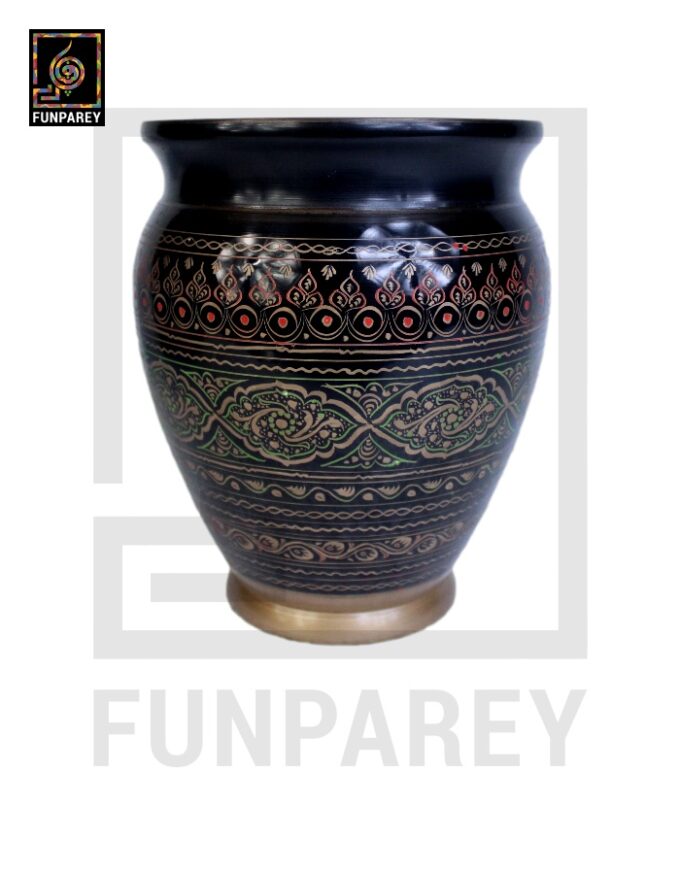 Wooden Vase Planter Essex with Naqshi Art - Image 11