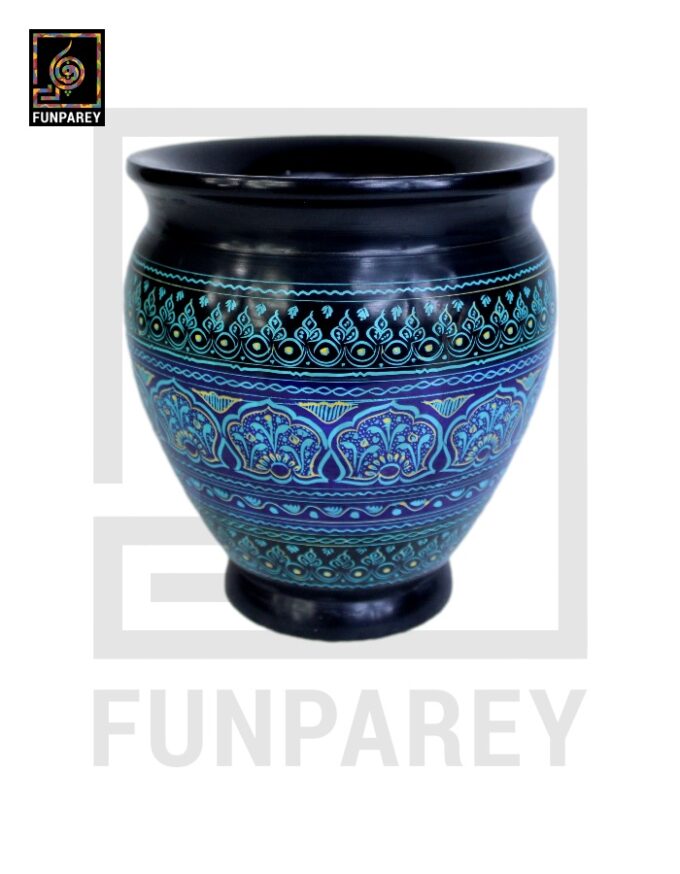 Wooden Vase Planter Essex with Naqshi Art
