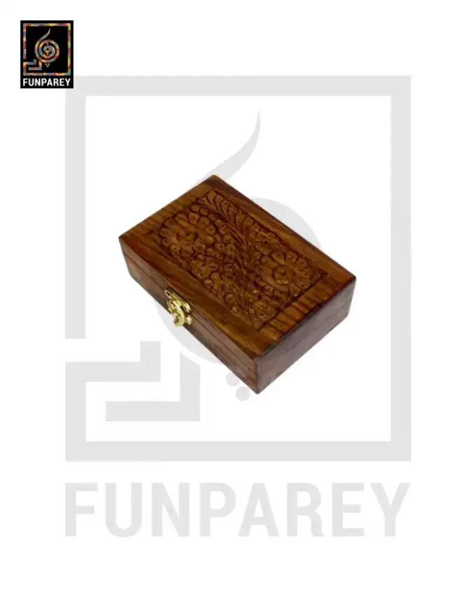 Hand Carved Jewelry Box Wooden 4/6 - Image 7