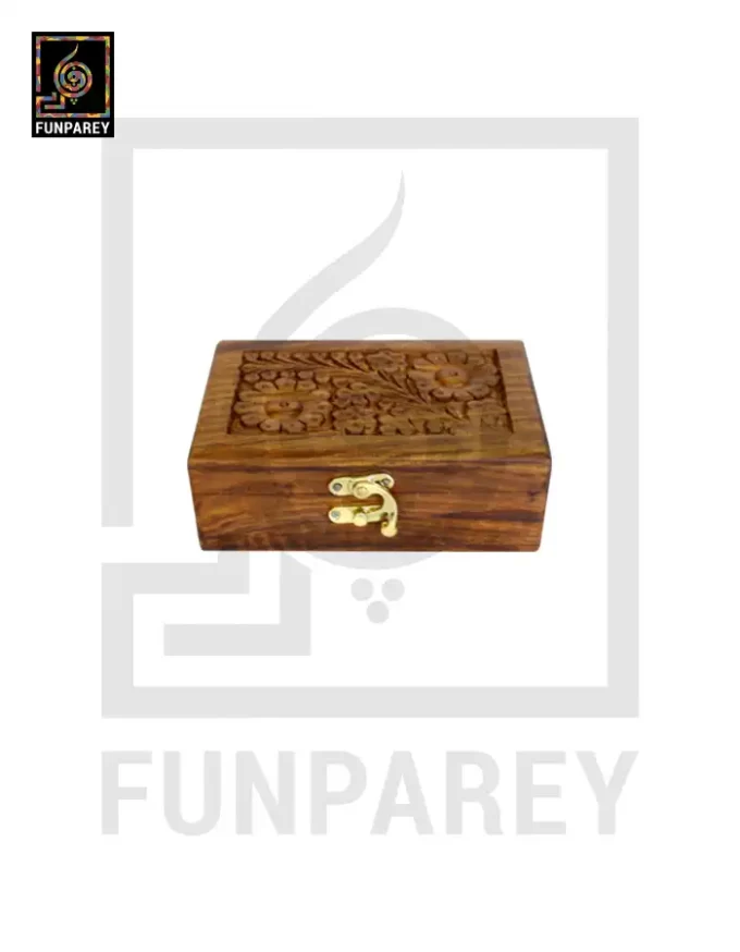 Hand Carved Jewelry Box Wooden 4/6 - Image 9