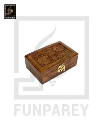 Hand Carved Jewelry Box Wooden 4/6