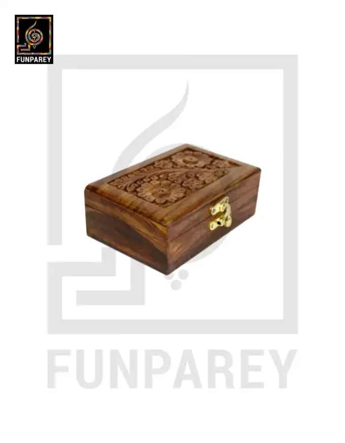 Hand Carved Jewelry Box Wooden 4/6 - Image 3