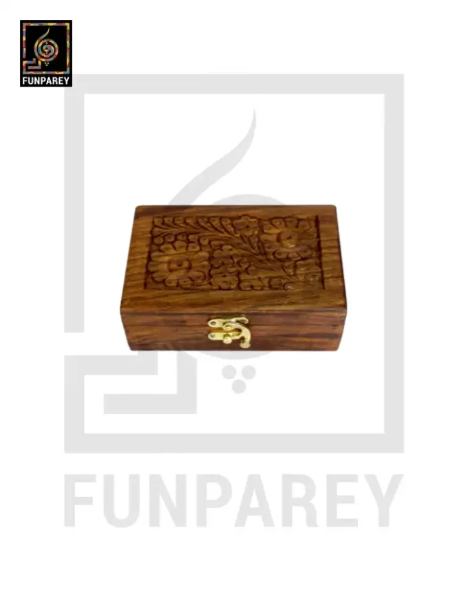 Hand Carved Jewelry Box Wooden 4/6 - Image 8