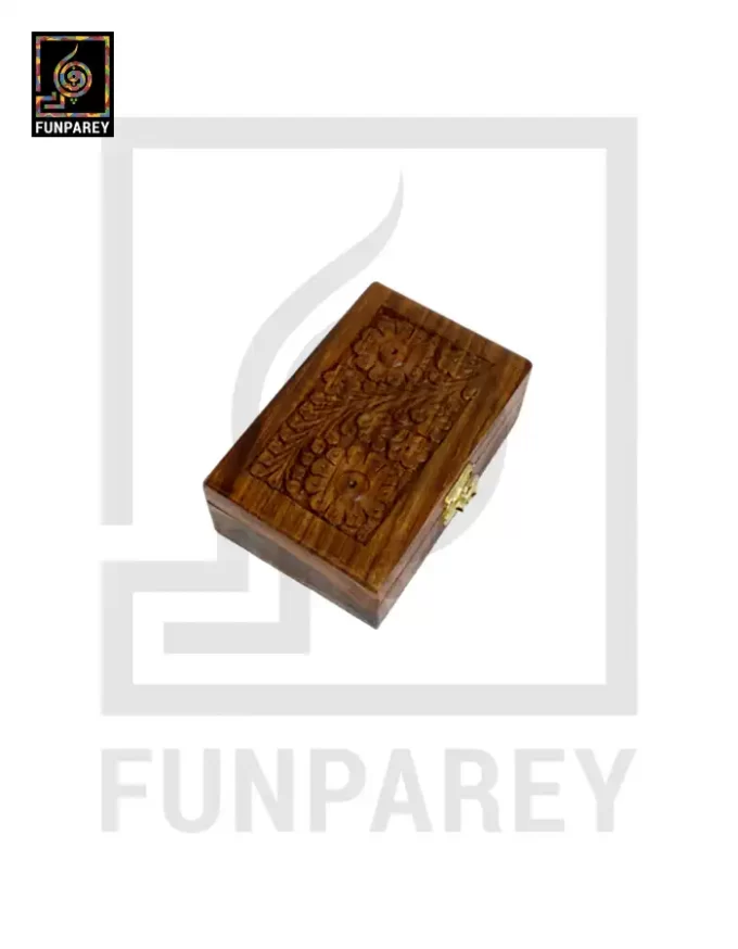Hand Carved Jewelry Box Wooden 4/6 - Image 4