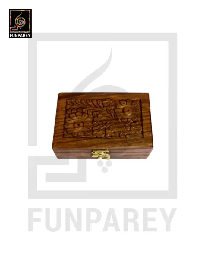 Hand Carved Jewelry Box Wooden 4/6 - Image 5