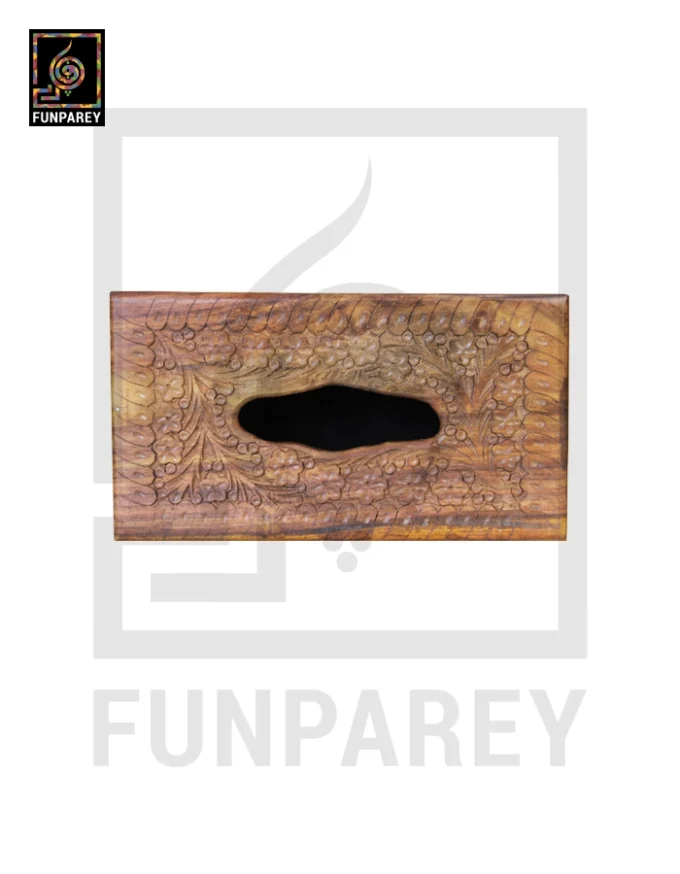 Hand Carved Wooden Tissue Box - Image 8