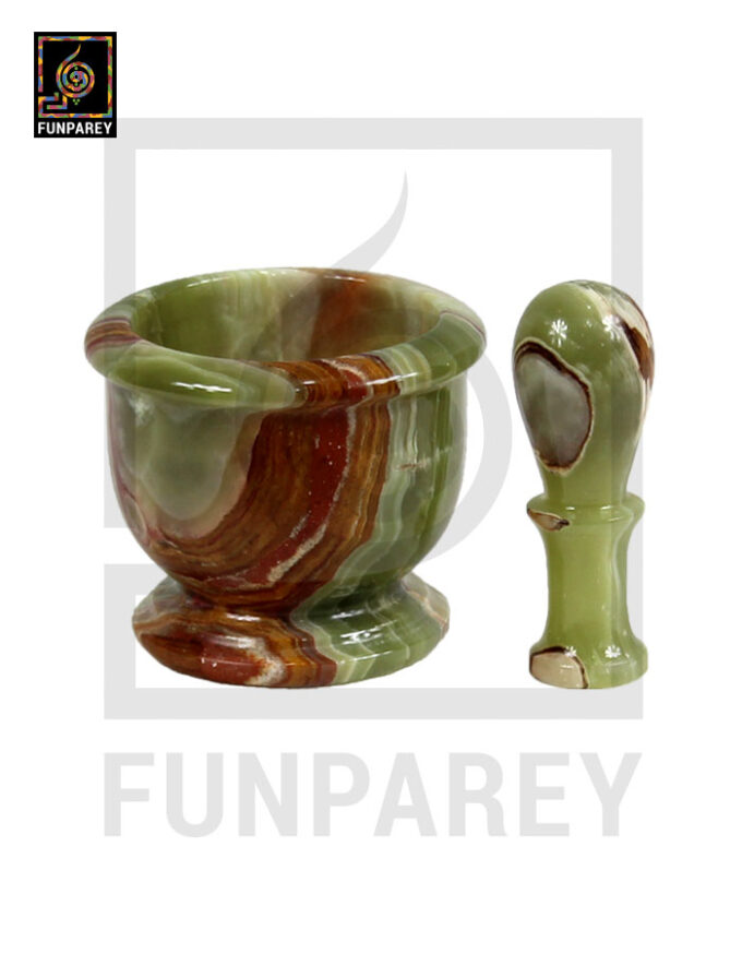 Onyx Stone Mortar & Pestle 4" - Image 2