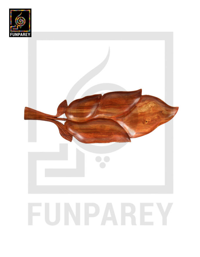 Handmade Wooden Leaf Tray 28" - Image 2