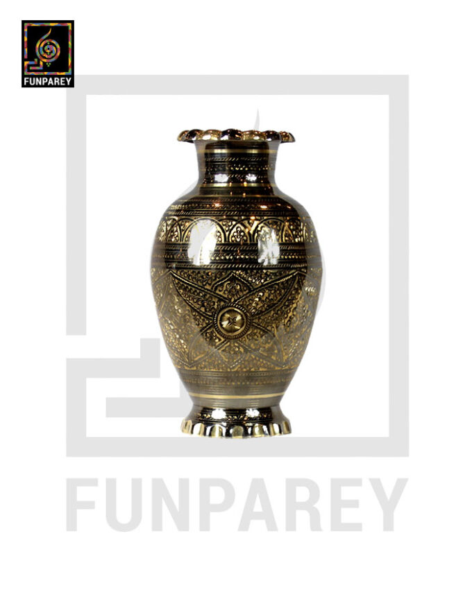 Handmade Decorative Brass Vase Heavy 14" Wedge