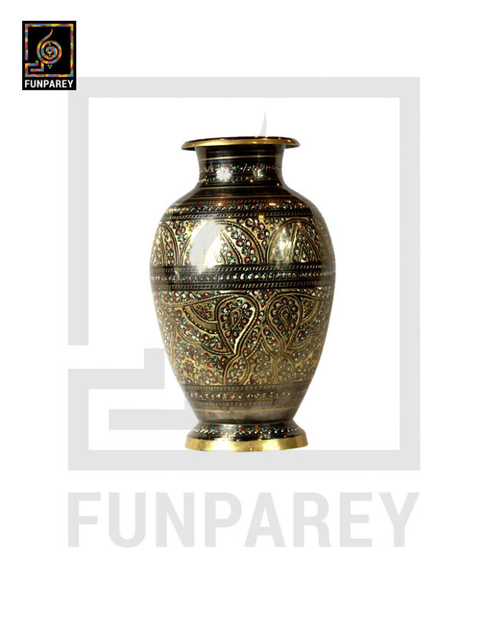 Handmade Decorative Brass Vase Heavy 14" Star