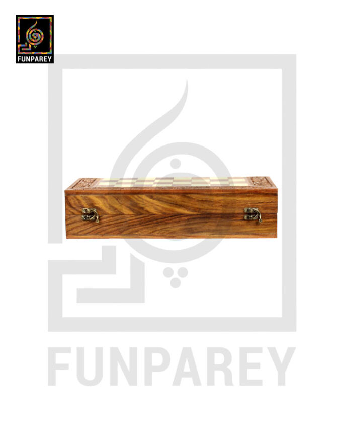 Wooden Chess Board with Hand Carved Chess Pieces - Image 6