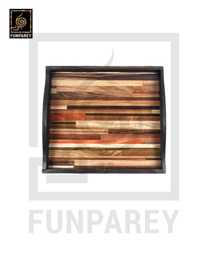 Handmade Wooden Standard Tray 12" Set (3 Pieces) - Image 9