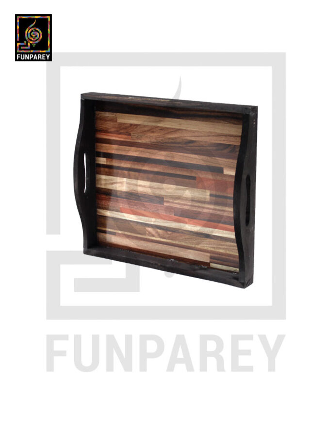 Handmade Wooden Standard Tray 12" Set (3 Pieces) - Image 8