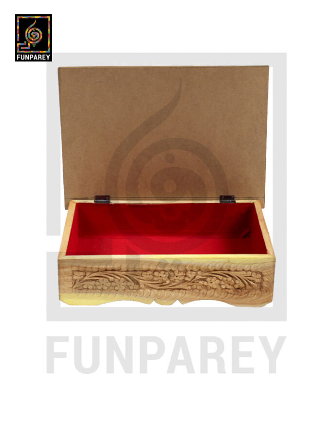 Hand Carved Wooden Book Box With Stand 13x9" (Jujube Wood) - Image 3