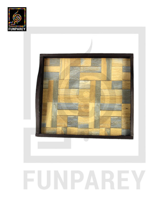 Handmade Wooden Standard Tray 12" Set (3 Pieces) - Image 4