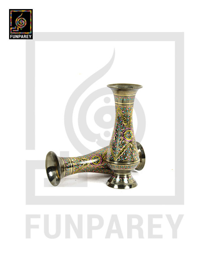 Handmade Brass Vase 10" Standard  Pair - Image 2
