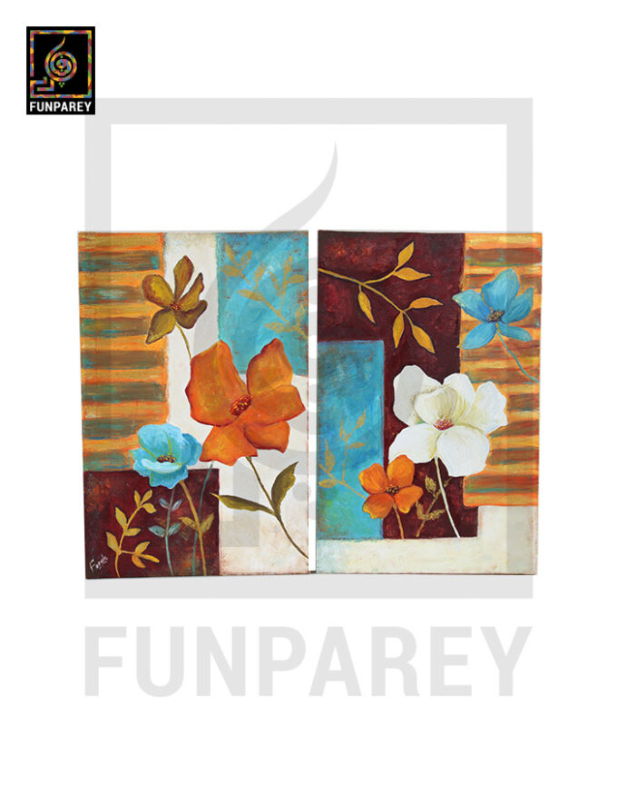 Flower Painting "FLORAL GLOW" 12x18" (Pair) - Image 2