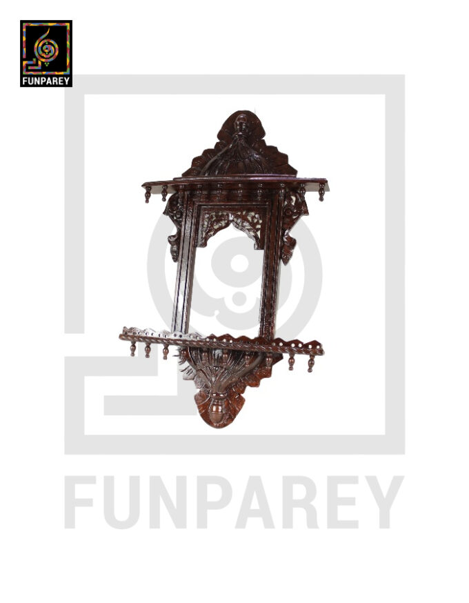 Hand Carved Classic Small Wooden Jharoka - Image 2