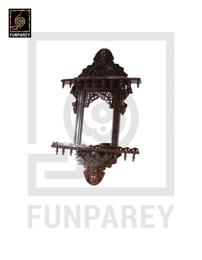 Hand Carved Classic Small Wooden Jharoka - Image 4