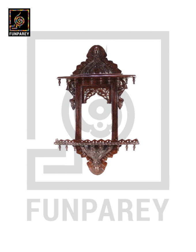 Hand Carved Classic Small Wooden Jharoka - Image 5