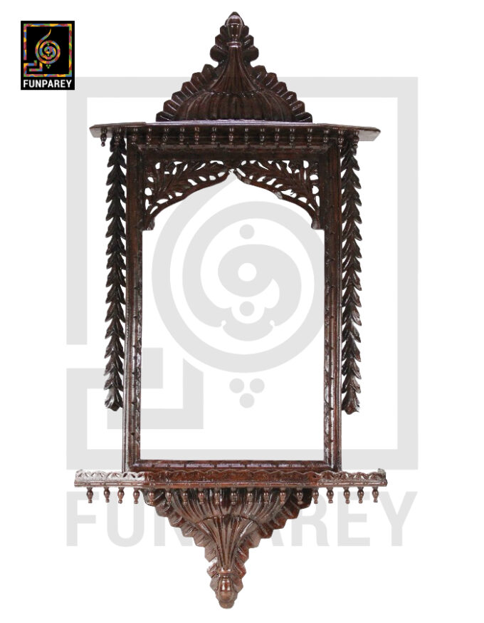 Hand Carved Classic Extra Large 50" Wooden Jharoka - Image 2