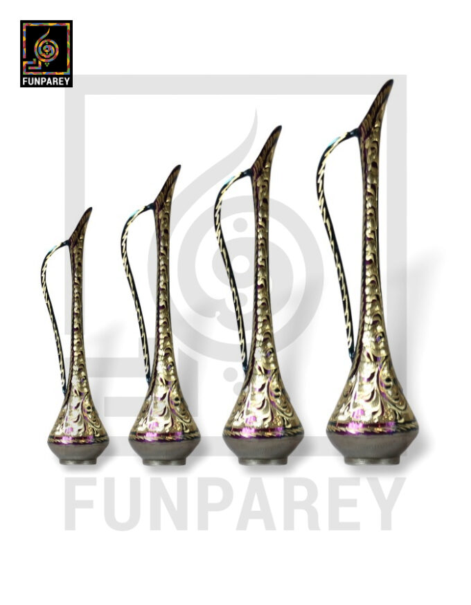 Handmade Brass Flower Vase Set (4 Pieces) - Image 2