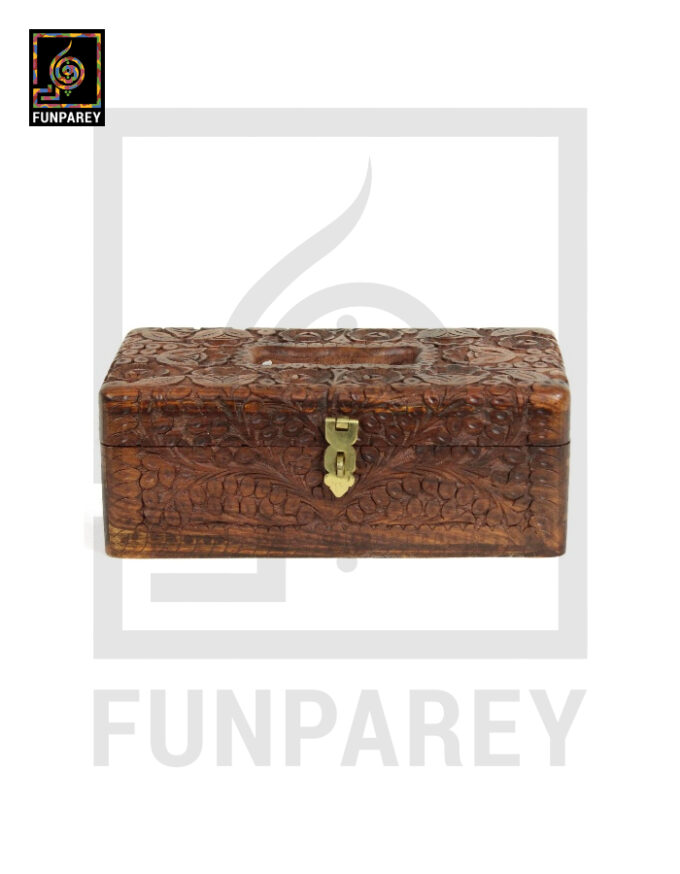 Hand Carved Wooden Tissue Box Super Premium