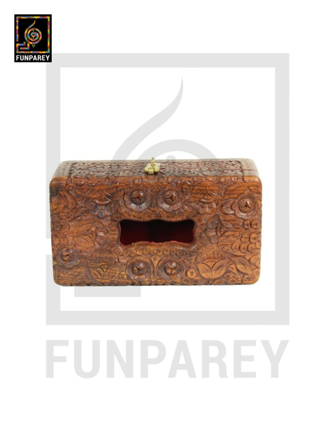 Hand Carved Wooden Tissue Box Super Premium - Image 3
