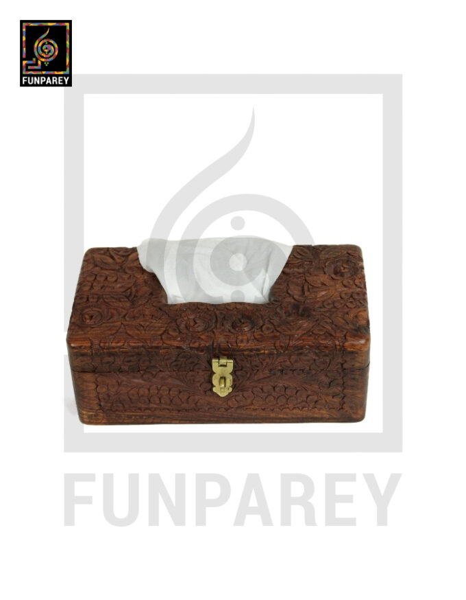 Hand Carved Wooden Tissue Box Super Premium - Image 5