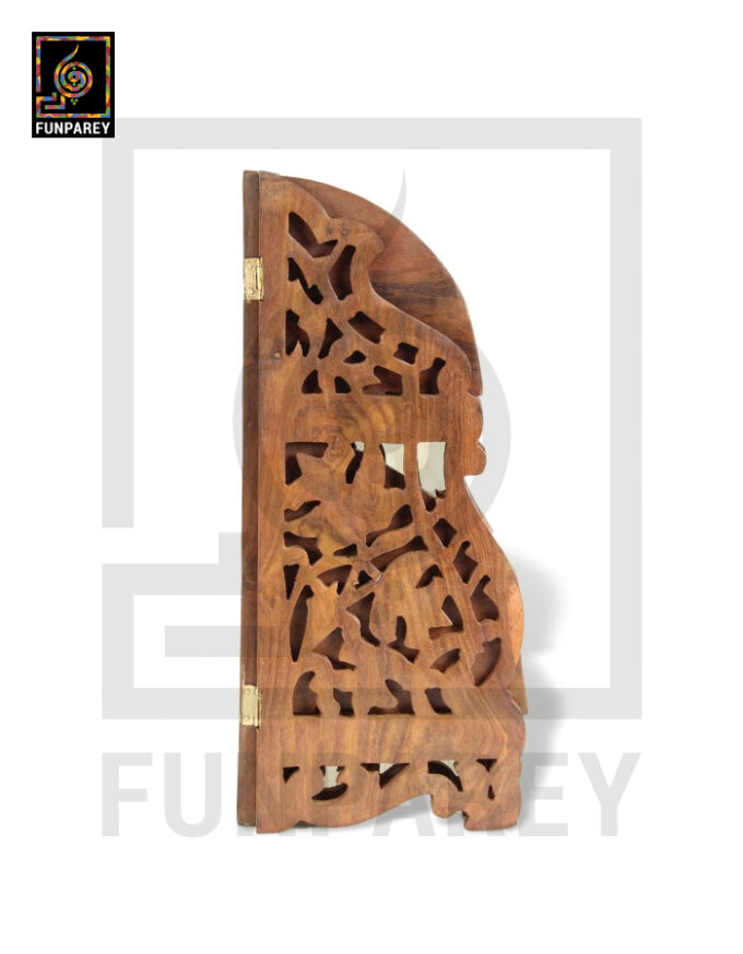 Hand Carved Wooden Corner Rack Large - Image 5