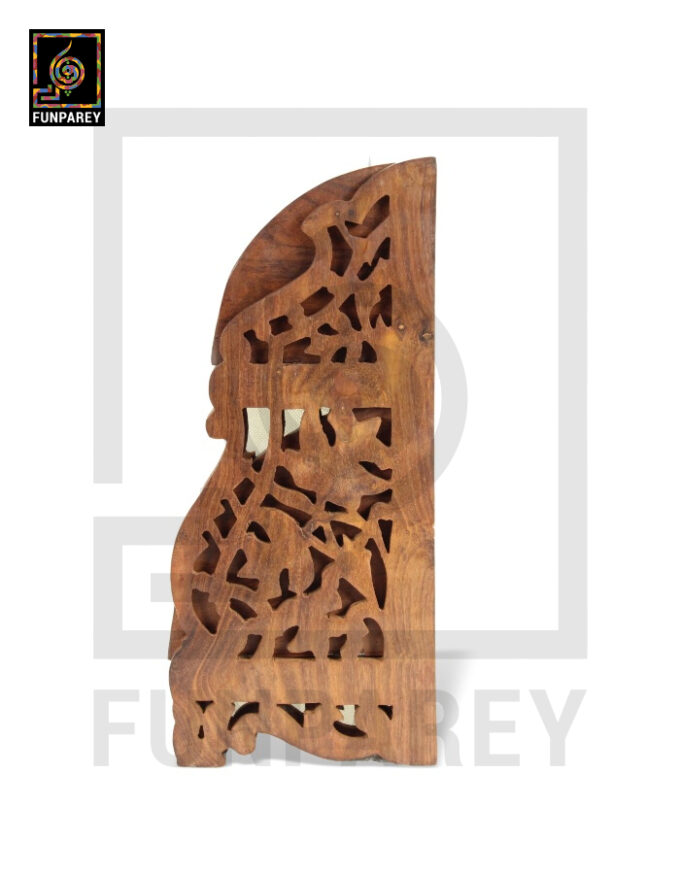 Hand Carved Wooden Corner Rack Large - Image 6
