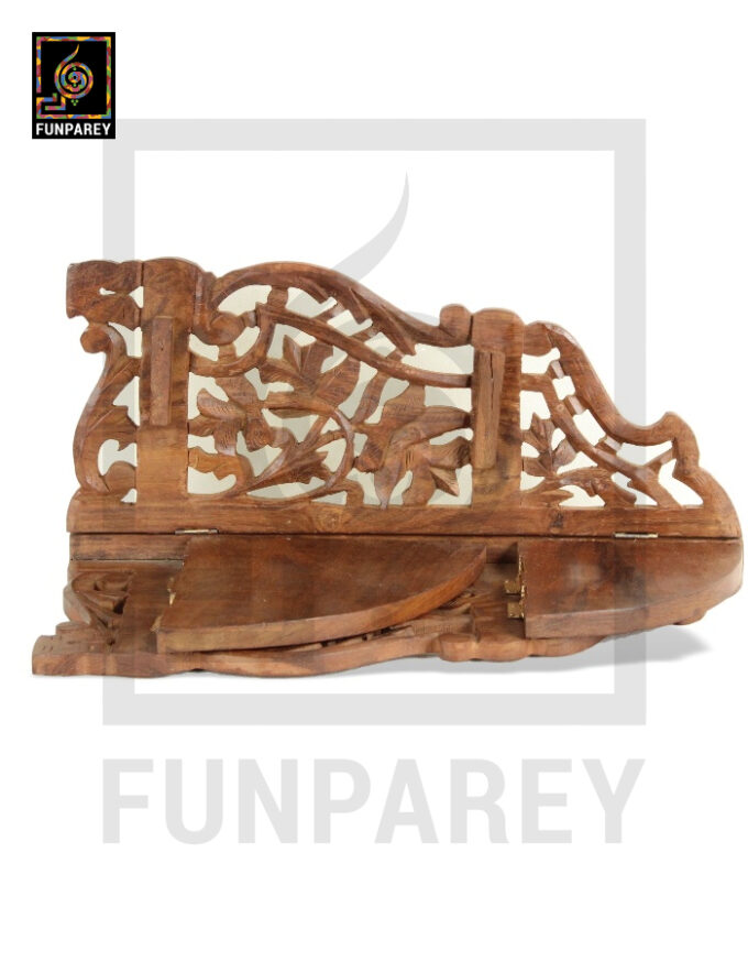 Hand Carved Wooden Corner Rack Large - Image 7