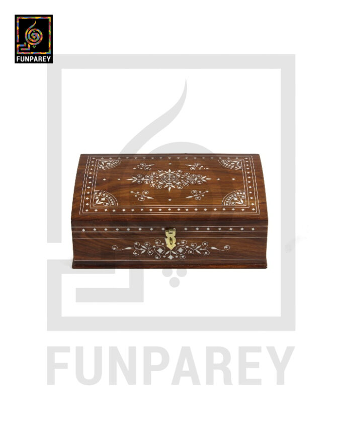 Premium Wooden Storage Box with Fiber Inlay 8/12