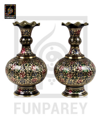 Handmade Long Throat Brass Vases 16" (Pair)