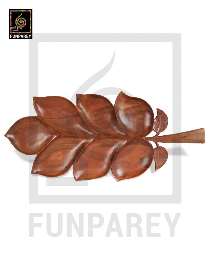 Handmade Wooden Heavy Leaf Tray 28"