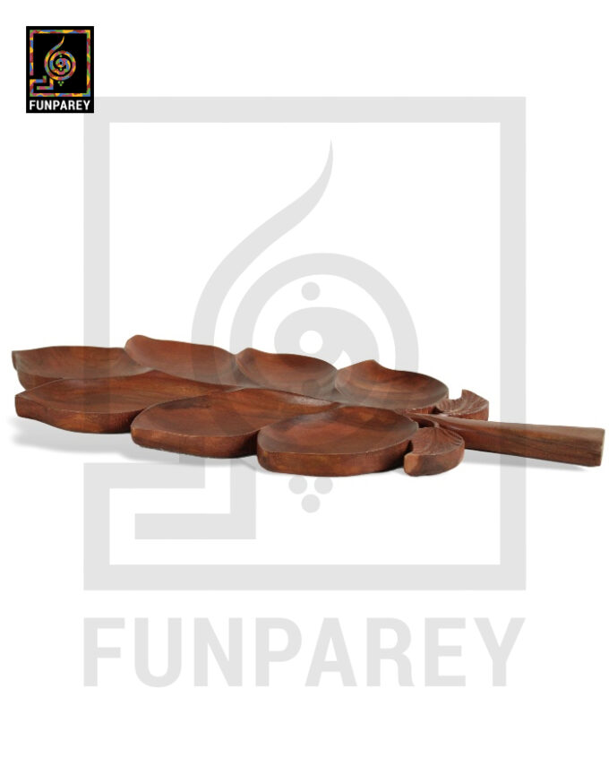 Handmade Wooden Heavy Leaf Tray 28" - Image 2