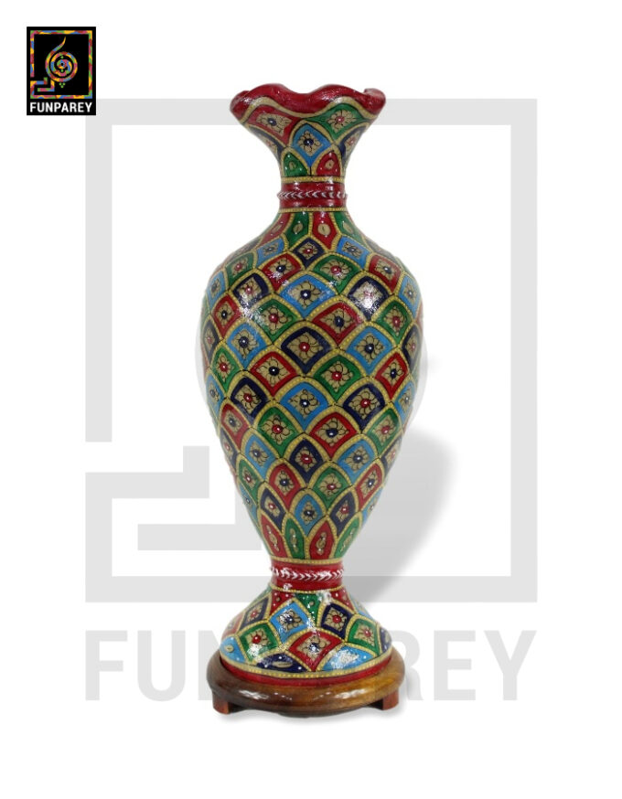 Camel Skin Vase Lamp 24" Dappled Motif