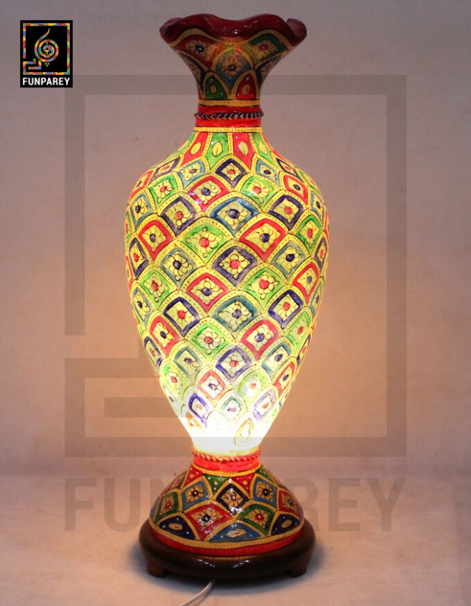 Camel Skin Vase Lamp 24" Dappled Motif - Image 4