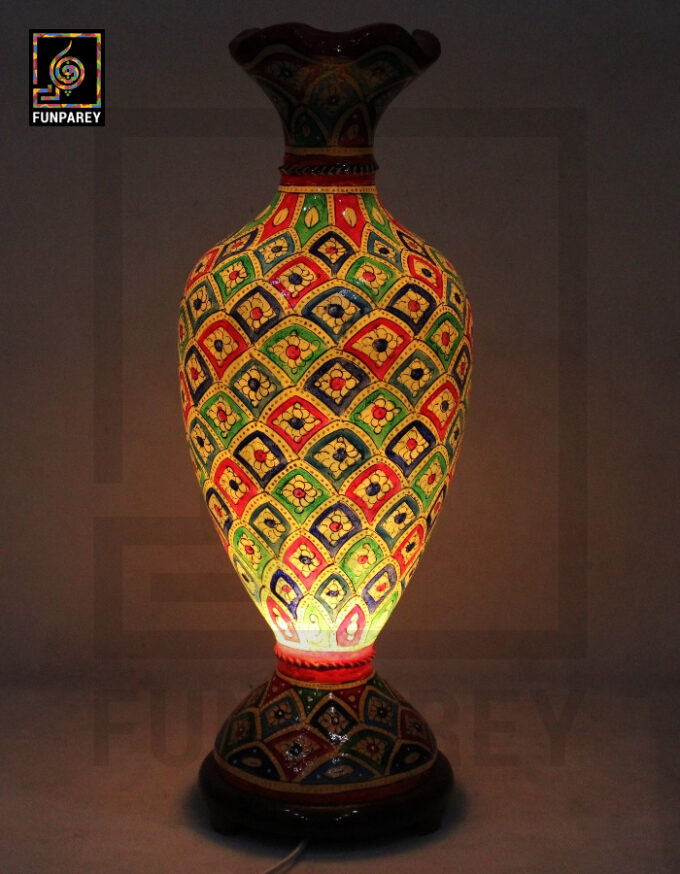 Camel Skin Vase Lamp 24" Dappled Motif - Image 5