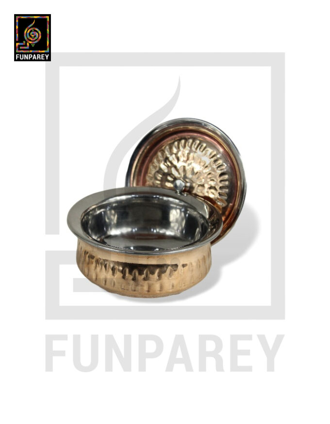 Copper Enclosed Stainless Steel Handi and Food Warmer 5" (Small) - Image 3