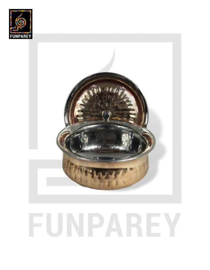 Copper Enclosed Stainless Steel Handi and Food Warmer 5" (Small) - Image 4