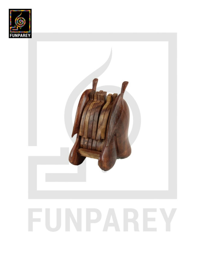 Handmade Wooden Mango Shaped Tea Coasters Set - Image 4