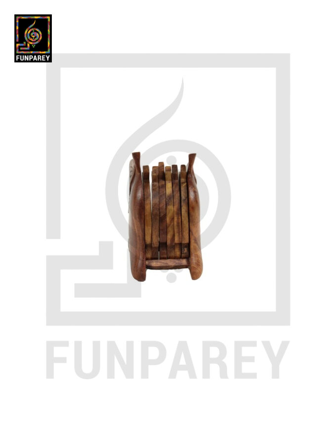 Handmade Wooden Mango Shaped Tea Coasters Set - Image 8