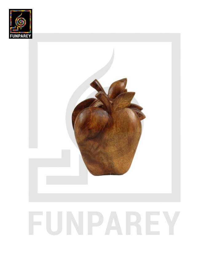 Handmade Wooden Apple Shaped Tea Coasters Set