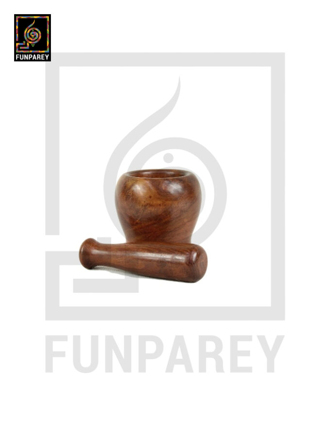 Handmade Wooden Mortar and Pestle 6" - Image 2